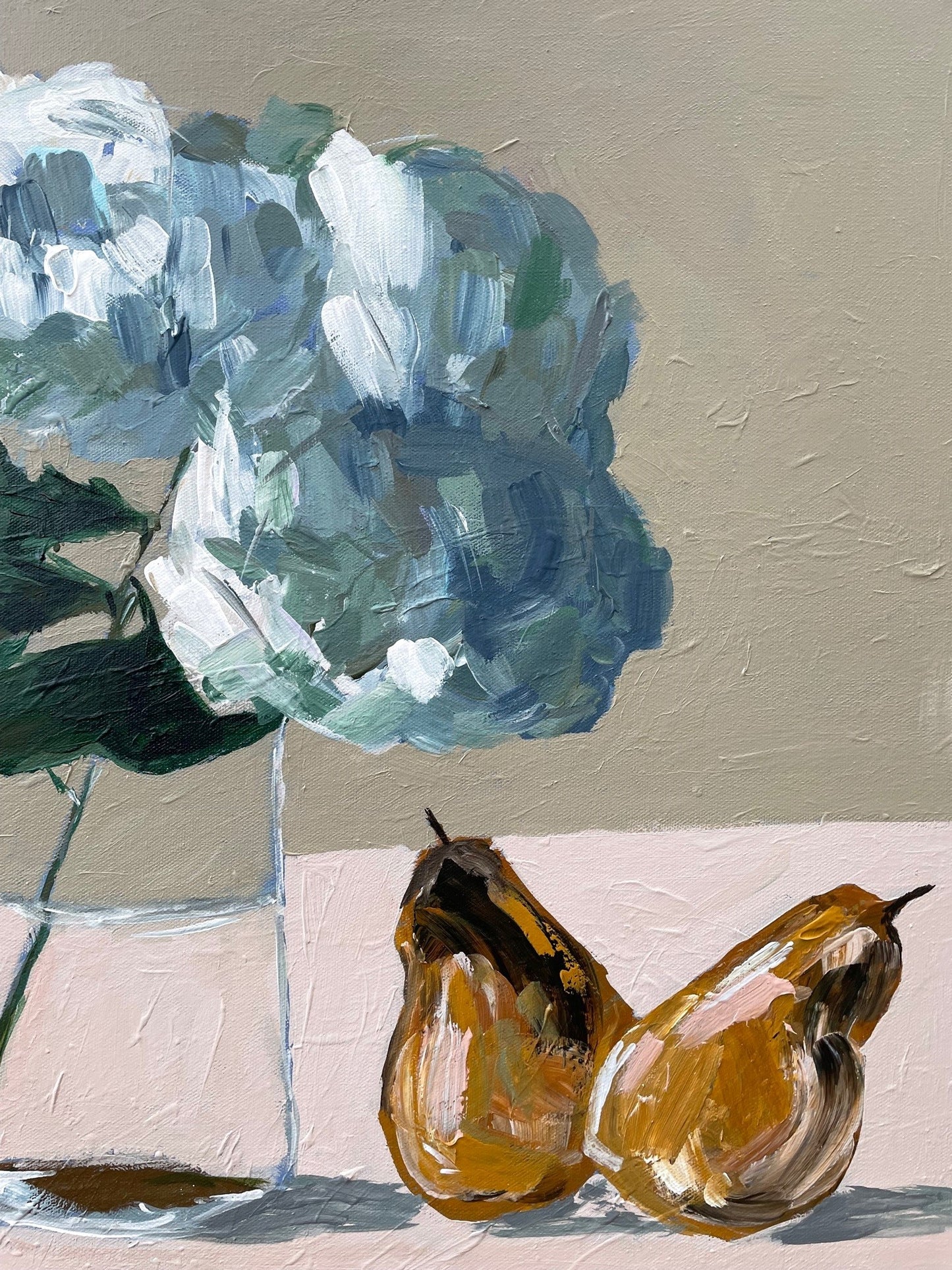 Hydrangeas and pears